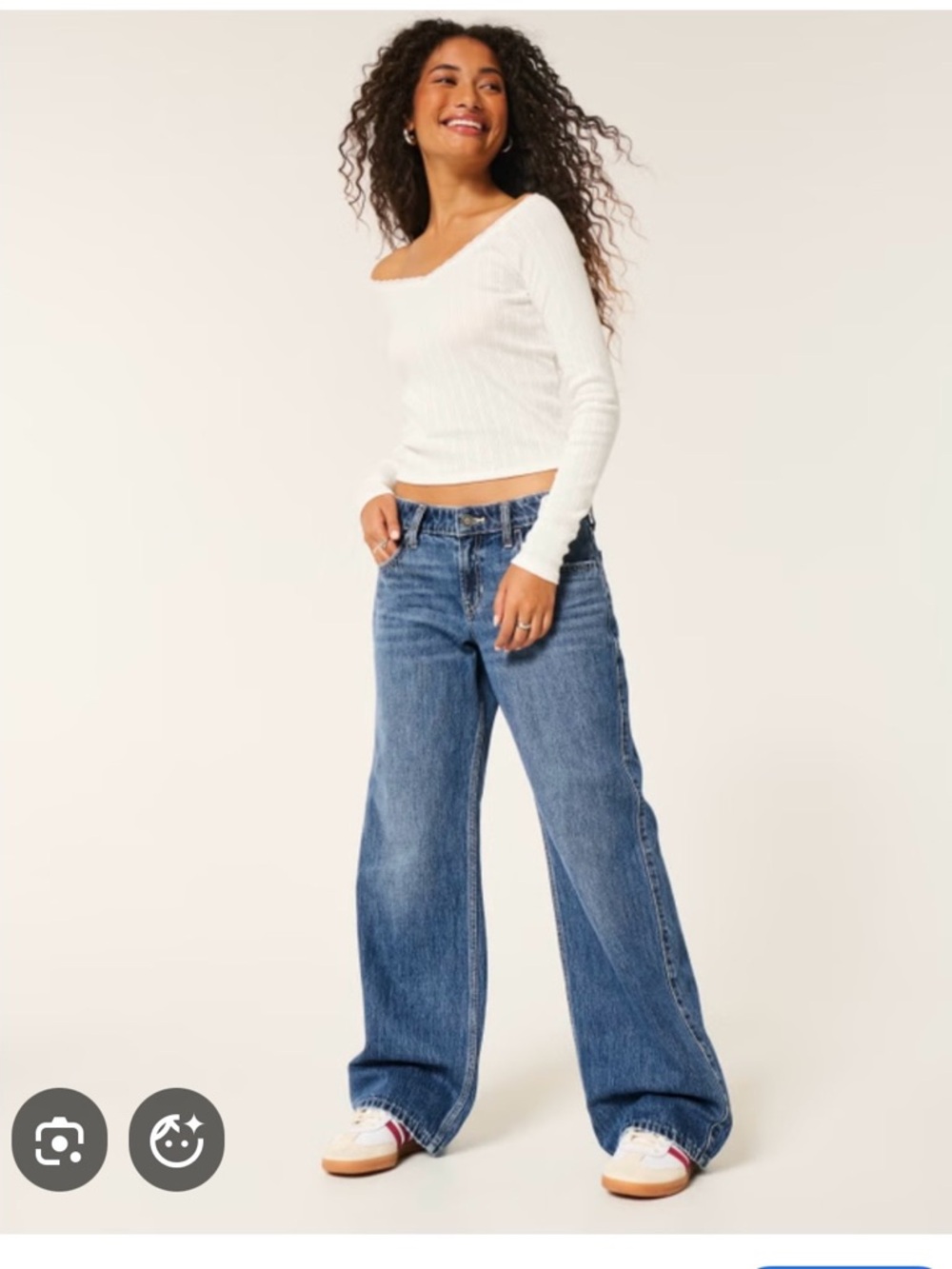 Hollister Dark Blue Low-Rise Baggy Jeans